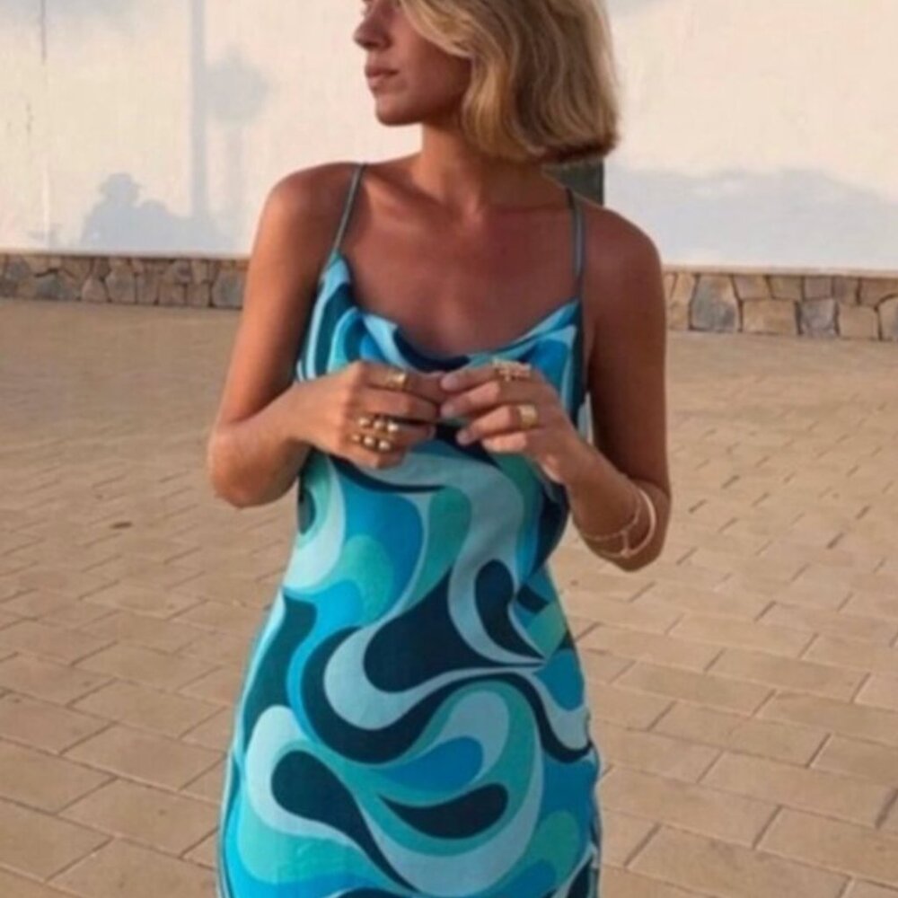 Zara The Safia Flowy Printed Dress XS - Picture 2 of 6